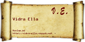 Vidra Ella névjegykártya